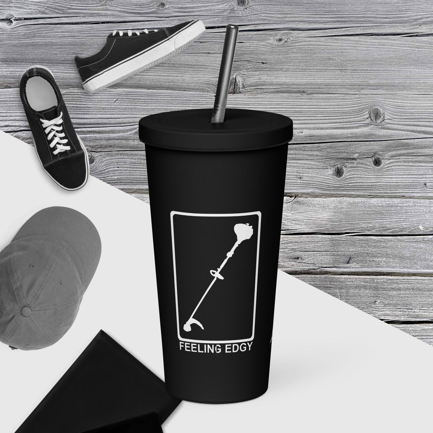Feeling Edgy | Insulated tumbler with a straw