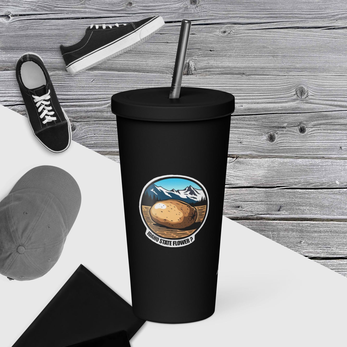 Idaho State Flower | Insulated tumbler with a straw