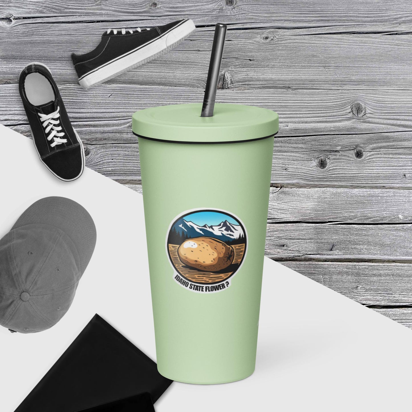 Idaho State Flower | Insulated tumbler with a straw