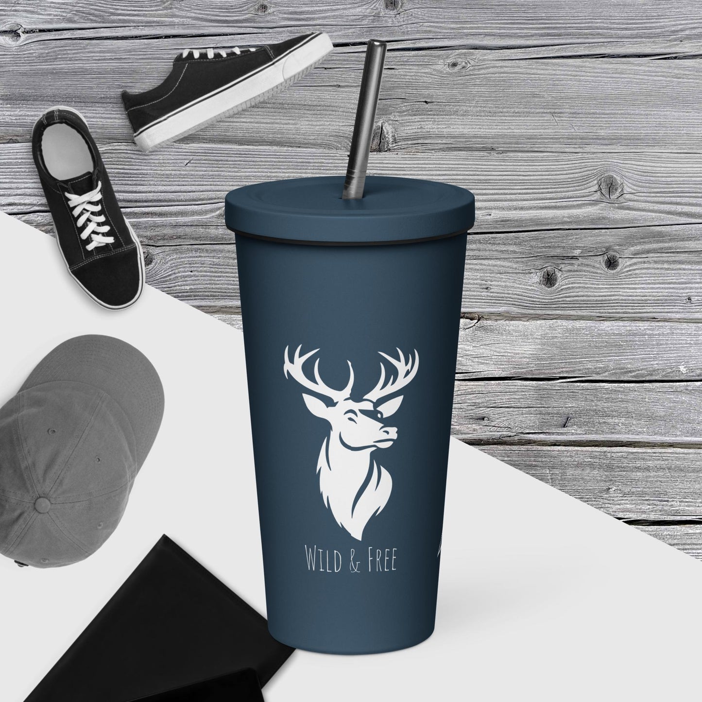 Wild & Free | Insulated tumbler with a straw