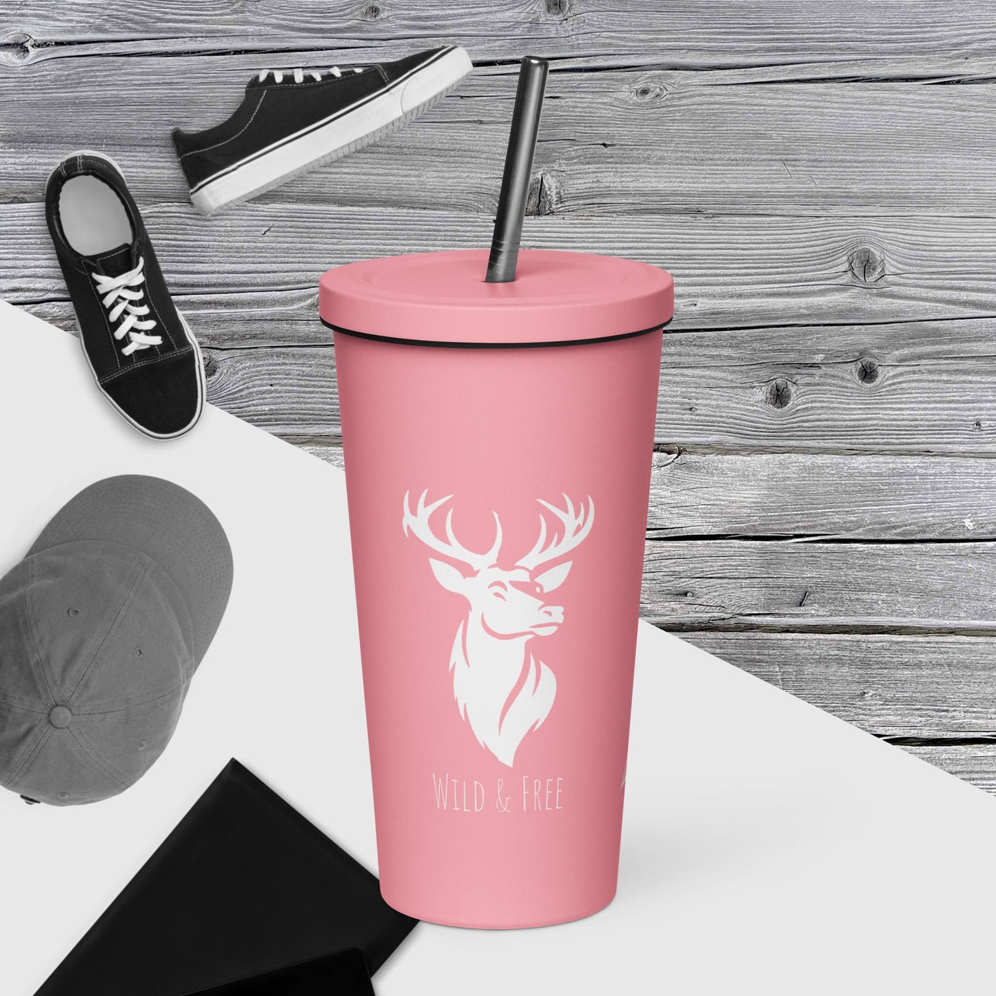 Wild & Free | Insulated tumbler with a straw