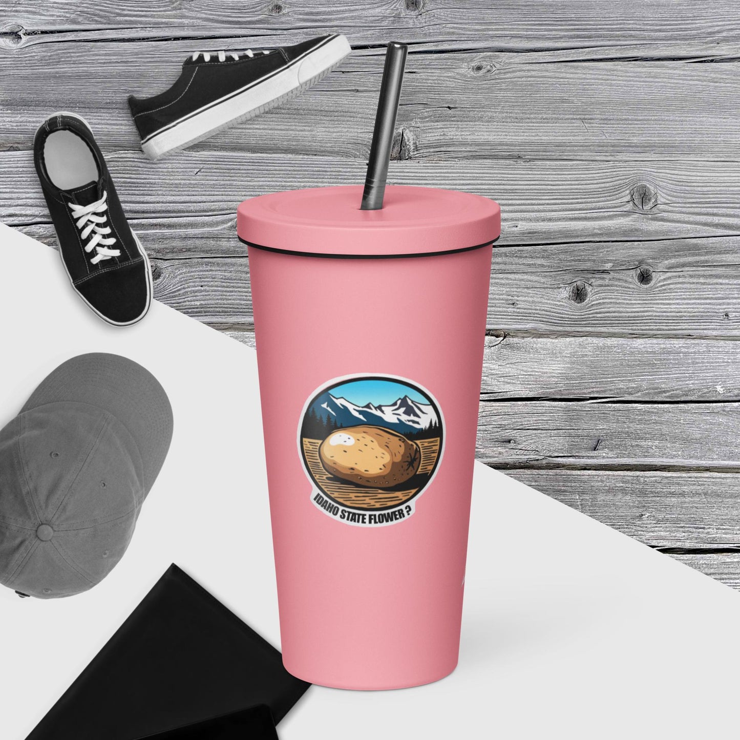 Idaho State Flower | Insulated tumbler with a straw