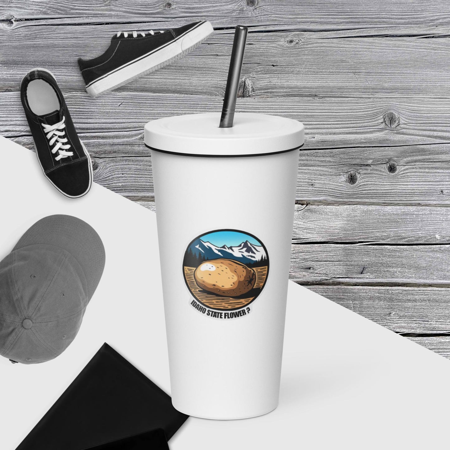 Idaho State Flower | Insulated tumbler with a straw