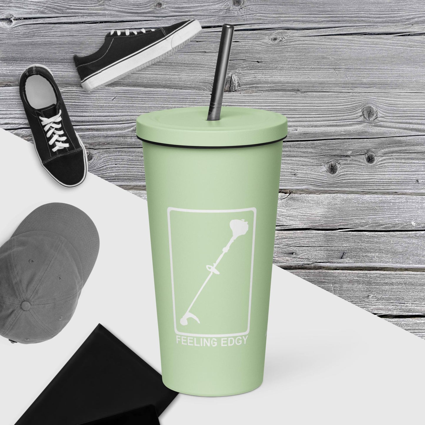 Feeling Edgy | Insulated tumbler with a straw