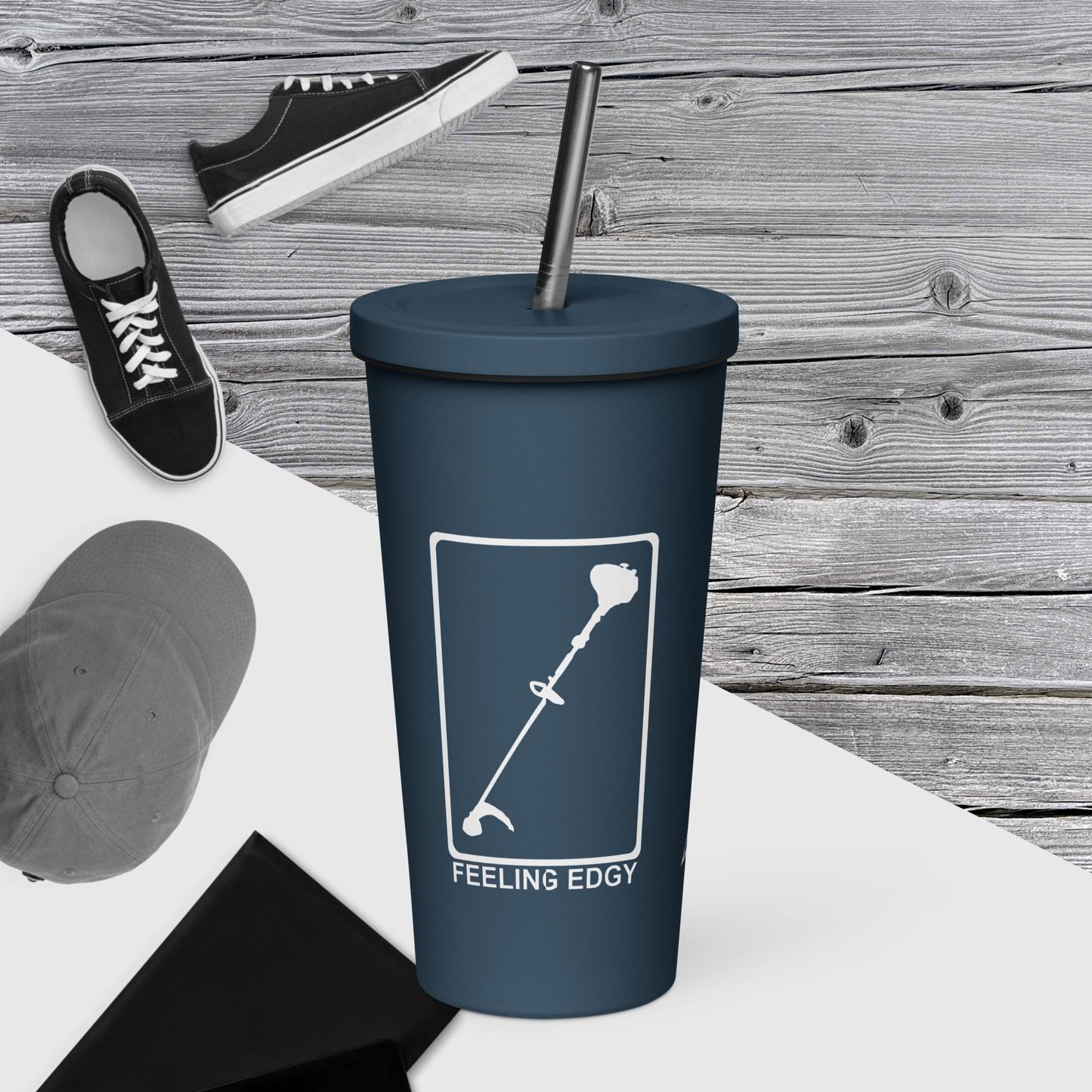Feeling Edgy | Insulated tumbler with a straw