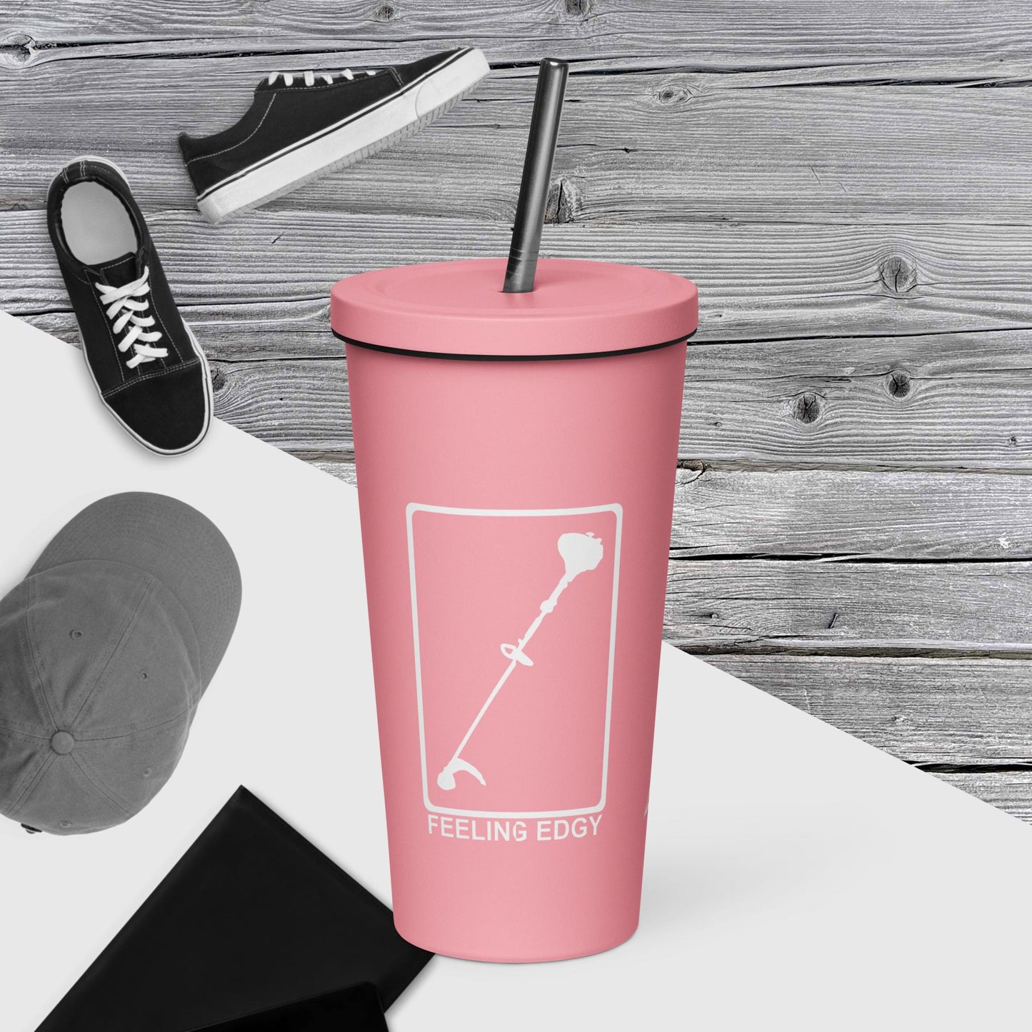 Feeling Edgy | Insulated tumbler with a straw